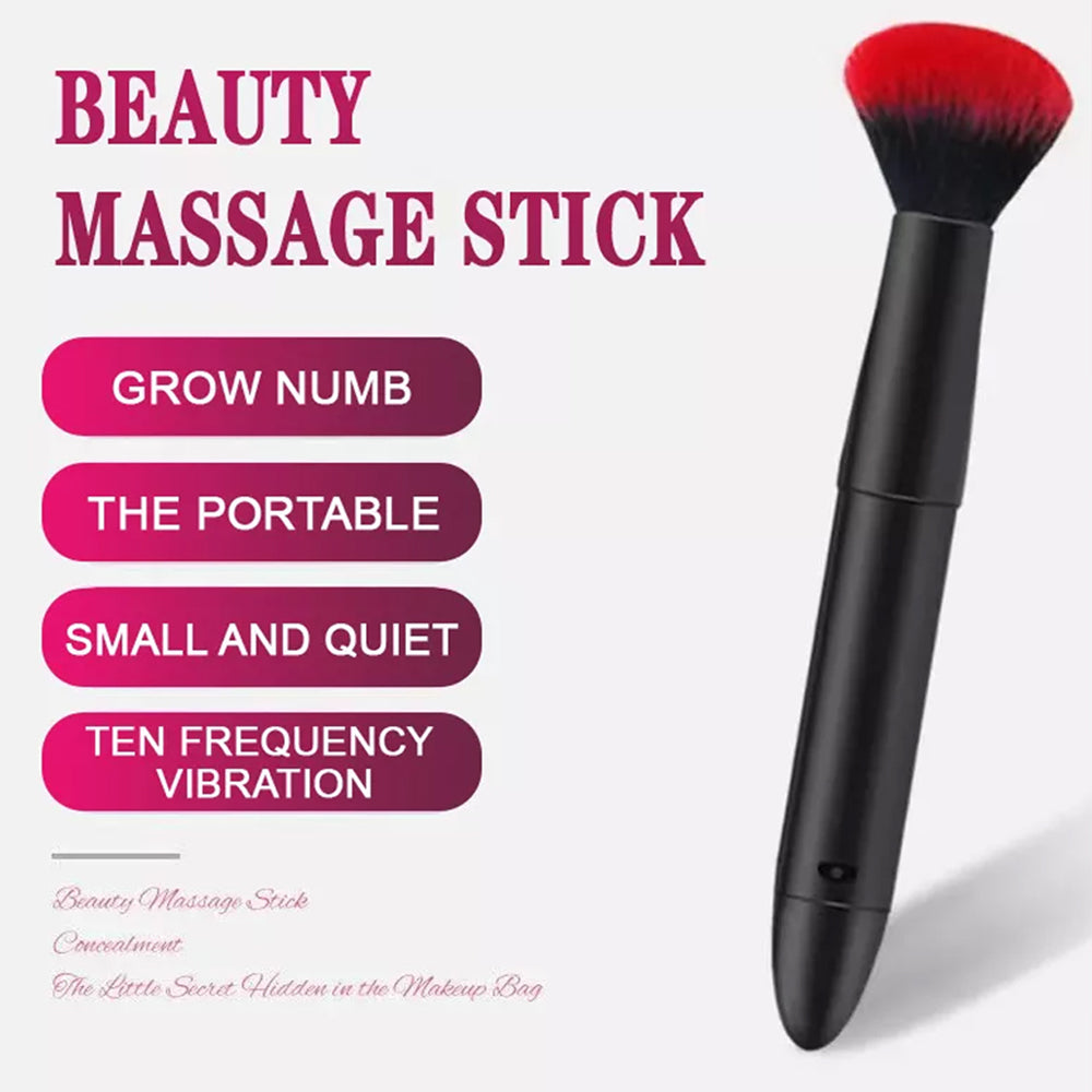 Pincel de maquillaje de silicona con puerto USB y vibrador tipo bala
